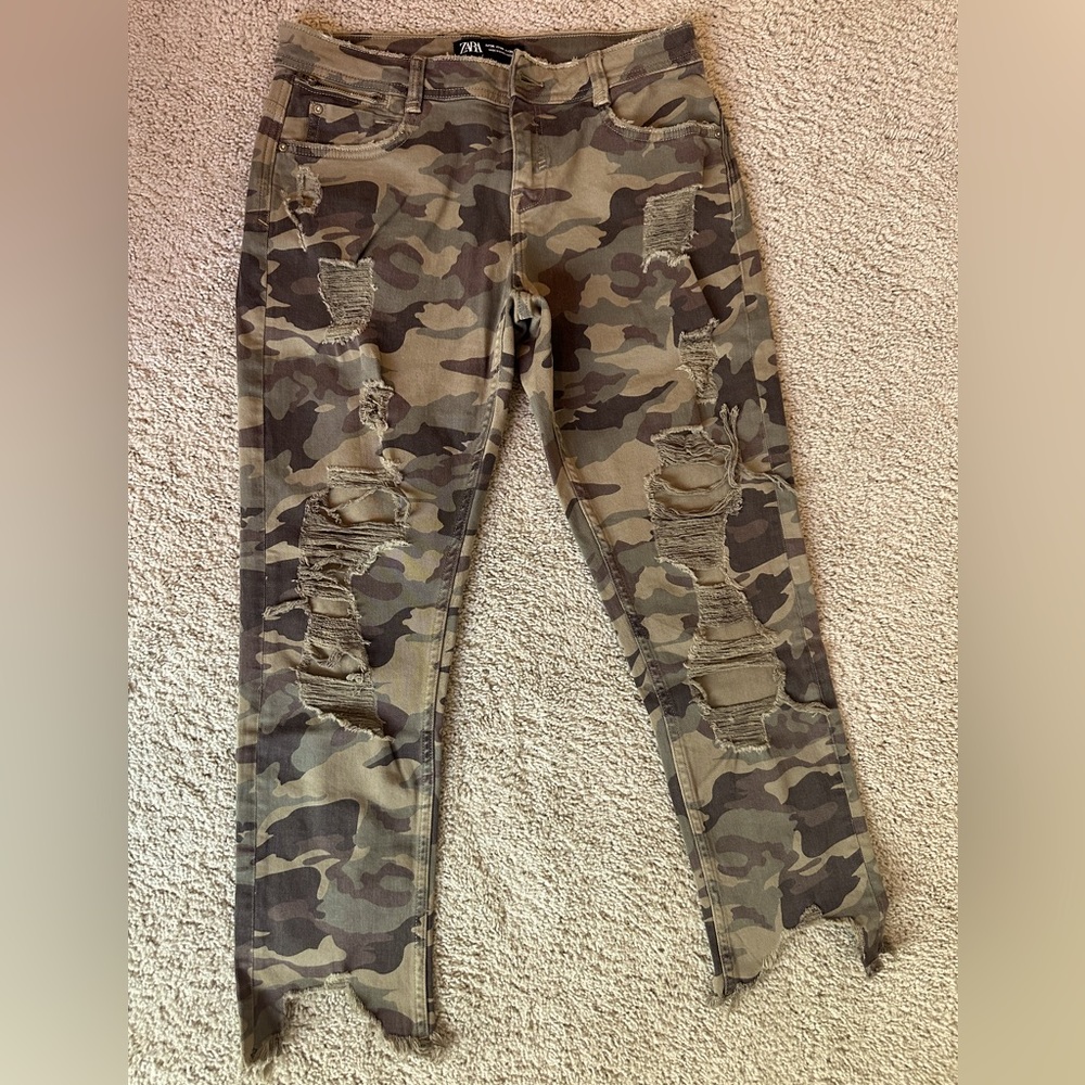 Camo Zara Ankle Jeans, New (Never Worn)